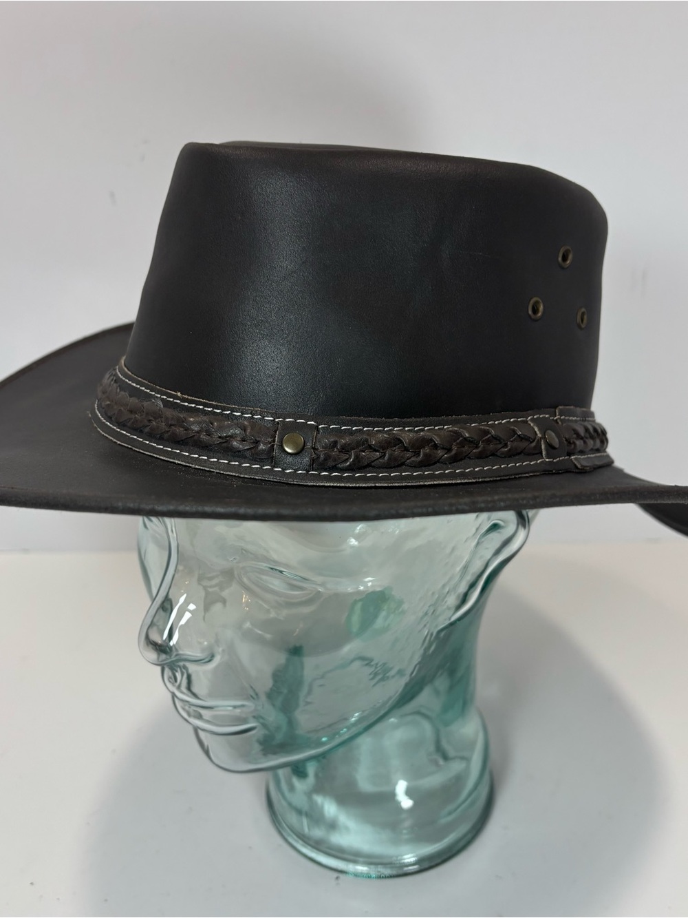 CB Hats Australian Western Style Cowboy Outback Real Leather Aussie Bush Med